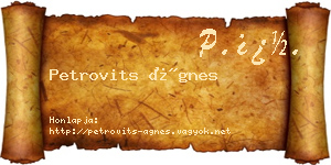 Petrovits Ágnes névjegykártya